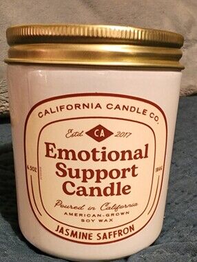 California Candle Co. Emotional Support Candle - Jasmine Saffron (Cream & Brown)